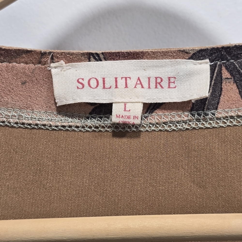 Solitaire Anthropologie Floral Faux Suede Open Front Jacket Size L - Picture 4 of 14